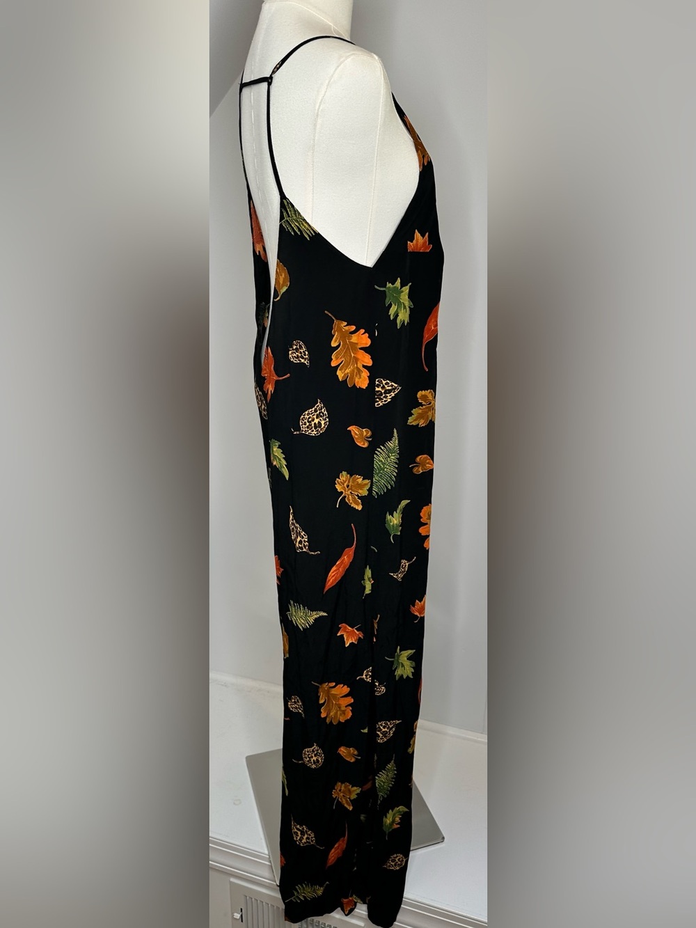 Reformation Autumn Leaf Print Wide Leg Jumpsuit One Size Made in USA Boho - Picture 4 of 12
